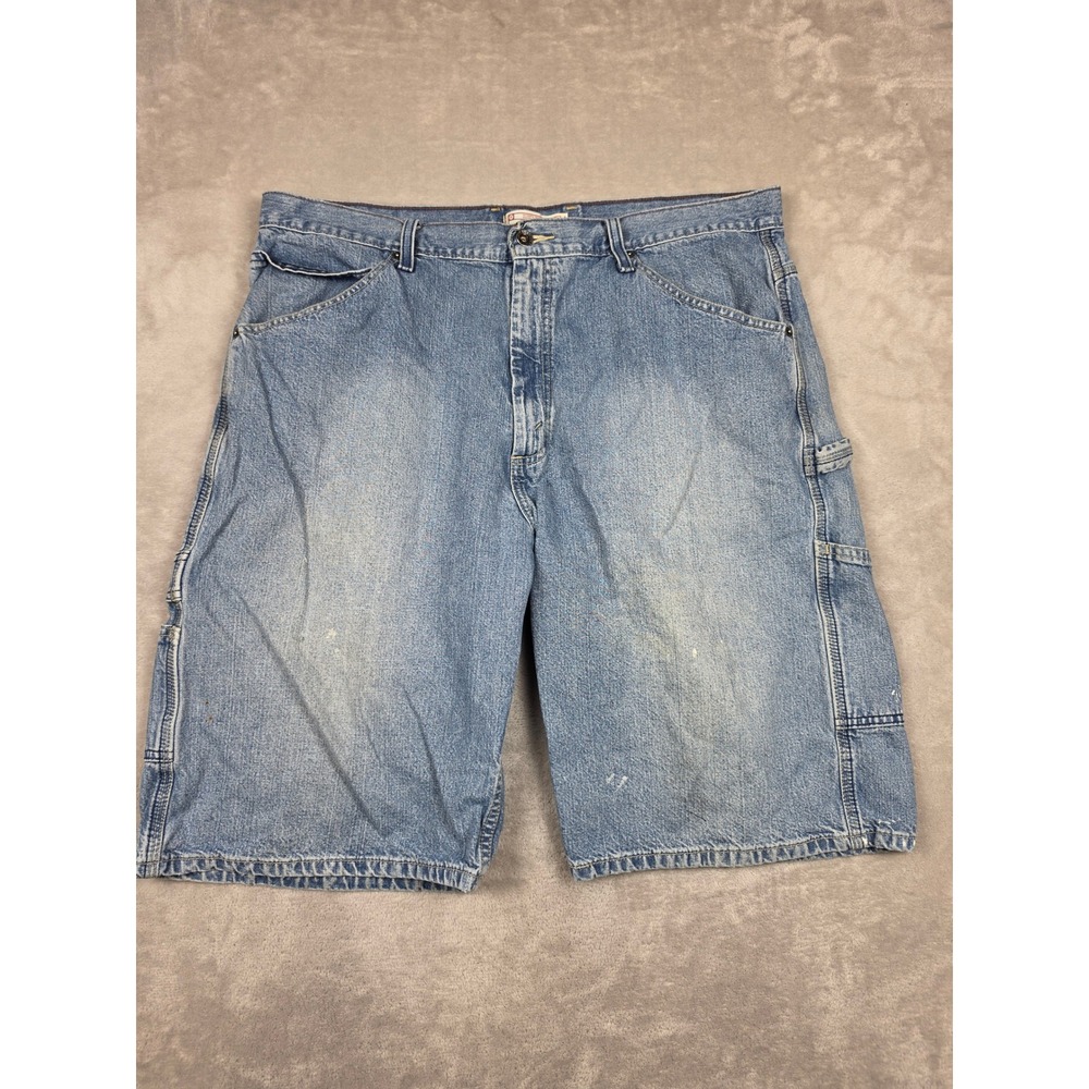 Vintage‎ Levis Carpenter Shorts Mens 38 Blue Baggy Y2K Denim Utility Workwear